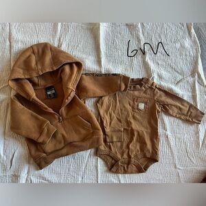 Carhartt Tan Hoodie and Onesie Set